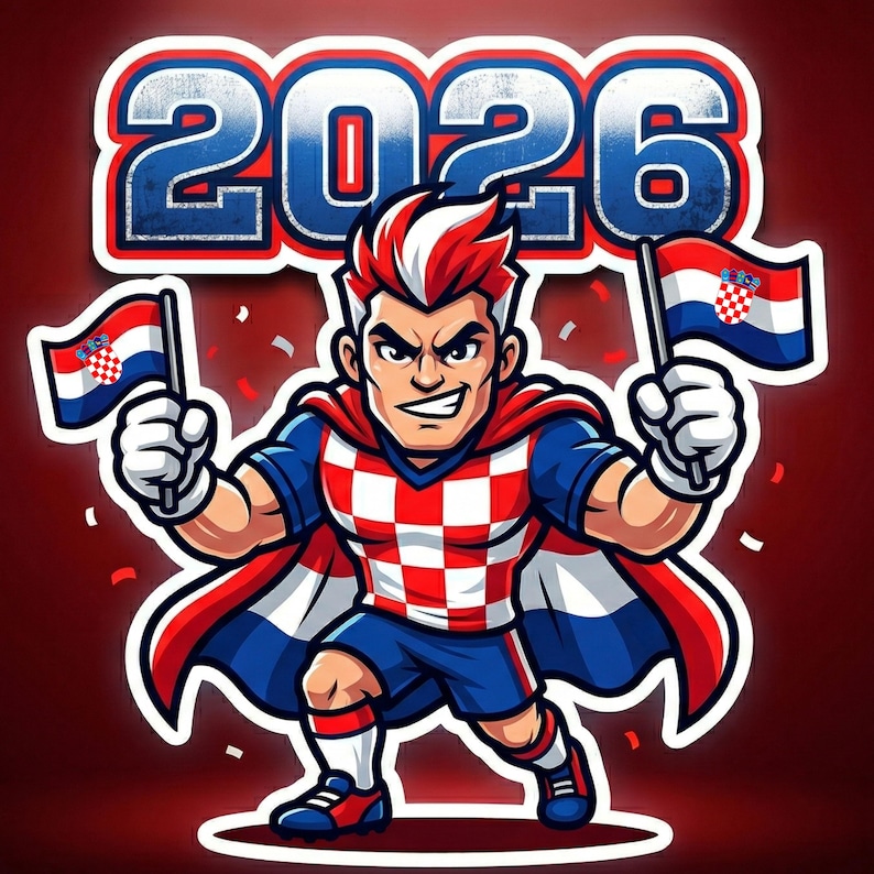 Bring the energy of Croatia football to life with this bold mascot design.