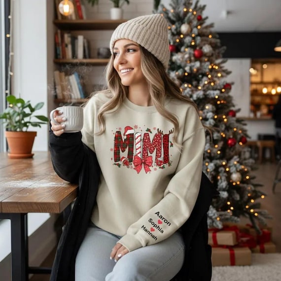 Personalized 'Mimi' Sweatshirt - Family Name Hoodie, Xmas Grandma Gift,