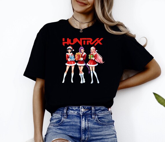 Huntrix Christmas Shirt, Christmas Gift, Saja Girls Christmas Shirt, Christmas Shirt, Kpop Demon Hunters T-Shirt, Merry Christmas Tee