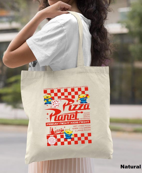 Pizza Planet Toy Story Tote Bag, Pizza Planet Tote Bag, Funny Disney Pizza Bag, Disney Aliens Tote Bag, Toy Story Family Bag