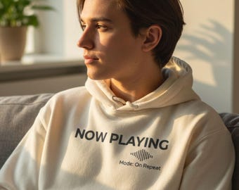 Now Playing Song Hoodie, Minimalist Unisex Pullover