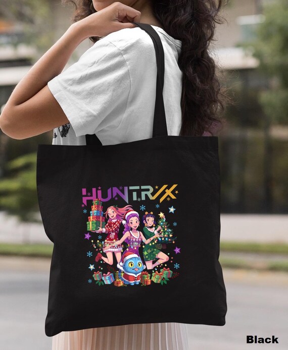 Huntrix Christmas Cotton Tote Bag, Saja Girls, Xmas Tiger