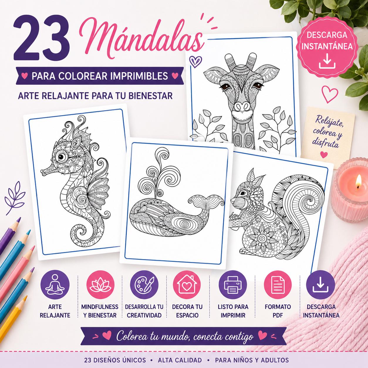 23 Printable Mandala Coloring Pages | PDF Coloring Pages | Relaxing Art ...
