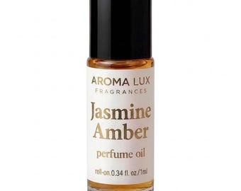 Jasmine Amber Perfume Oil Roll-On | Golden Warmth, Vanilla Spice Fragrance