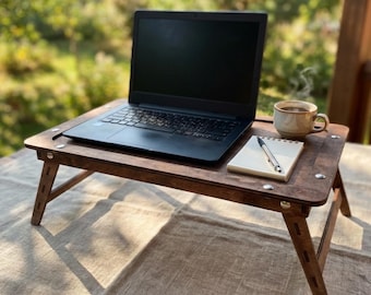 Wooden Lap Desk | Folding Bed Table | Laptop Tray |Serving Tray |Bed Desk | Bedside table |Breakfast Bed Tray | Affordable housewarming gift