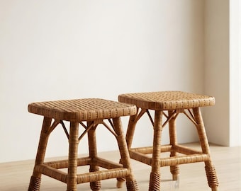 Bambus-Rattan-Hocker fr den Innen- und Auenbereich  Bambus |  Gartenhocker | Handgefertigter Fuhocker - GUNEE - Etsy.de