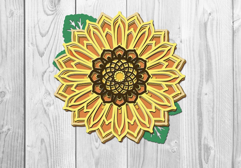 Download 3D Sunflower 3D Mandala Svg - Layered SVG Cut File - For example, ...