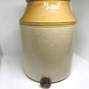 Vintage Antique Stoneware Pot | XL Rustic Glazed Jar | Collectible Kitchenware | Victorian Utensil Holder