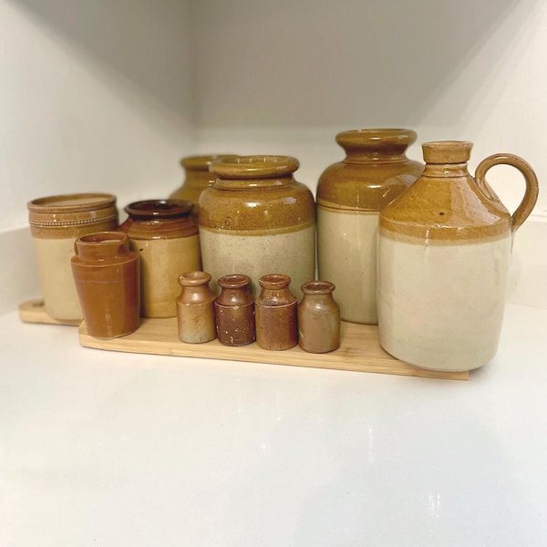 Vintage Antique Pot | Victorian Storage Jars | Glazed Stoneware | Flagon | Cream Jug