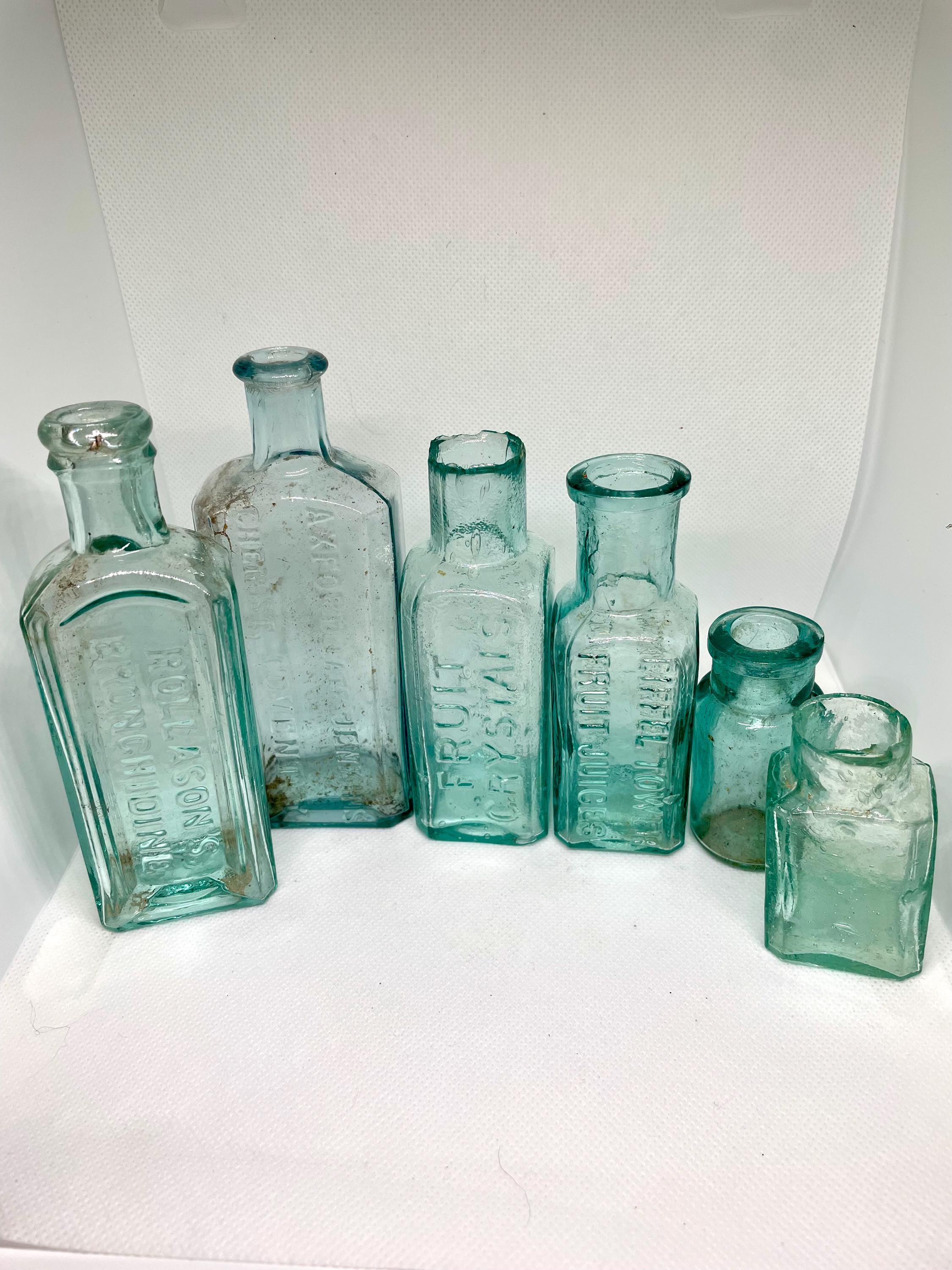 Vintage Antique Apothecary Bottle | Victorian Aqua / Blue Colored