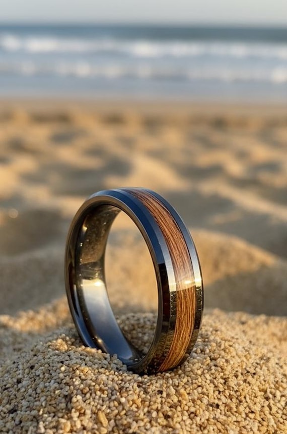 Custom Memorial Hair or Fur Ring, Keepsake Inlay Jewelry, Pet or Human Remembrance Band, Sympathy Gift, Handmade Ring