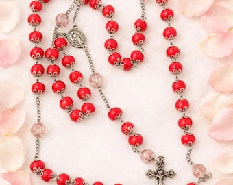 Rosario funerario artesanal de flores, recuerdo conmemorativo, joyería de pétalos secos