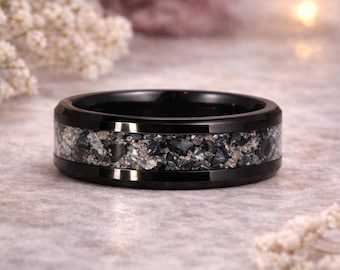 Cremation Jewelry Ring for Ashes, Memorial Ash Ring inlay, Pet loss Gift, Custom Remembrance Jewelry