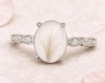 Custom Hair Memorial Ring, Pet Fur Keepsake Jewelry, Personalized Resin Band