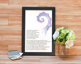 Seahorse Letterpress Poster