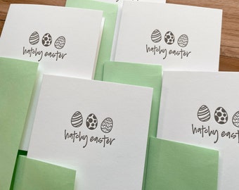 Hatchy Easter With Little Eggs Blank Letterpress Card