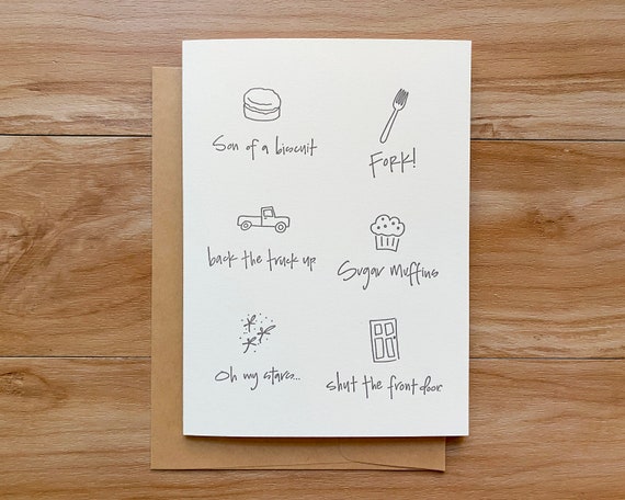 Fake Curse Words Letterpress Cards Minimal Greeting Card Etsy Fake Curse Words Letterpress Cards Minimal Greeting Card Etsy