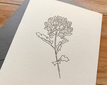 Karty z nadrukiem chryzantemowym – puste wnętrze