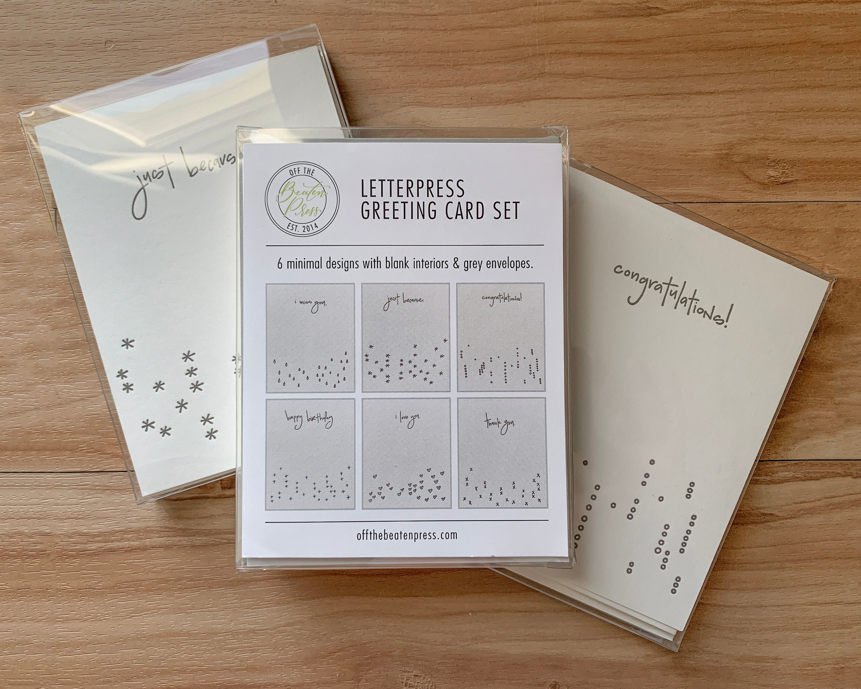 Letterpress Greeting Card Set 6 Any Occasion Cards With Minimal Symbol ...