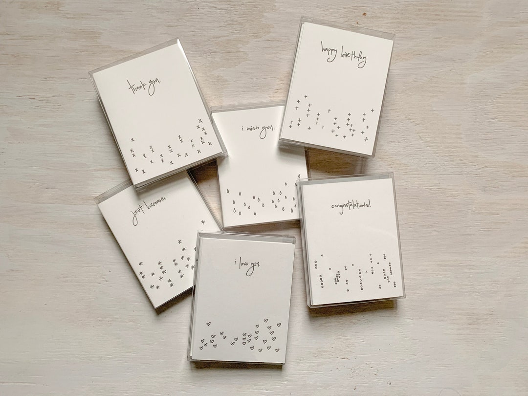 Letterpress Greeting Card Set 6 Any Occasion Cards With Minimal Symbol ...
