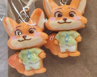 Mr fox earrings on 925 hooks