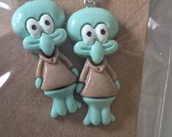 Squidward earrings on 925 hooks