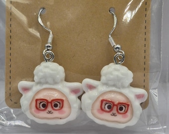 Mrs sheep earrings on 925 hooks