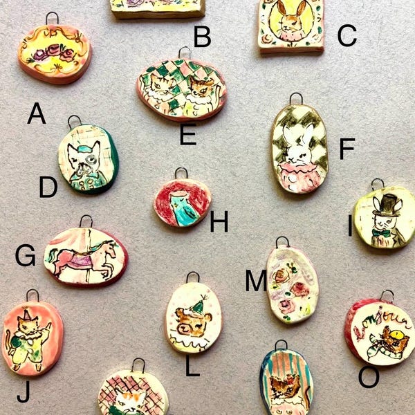 Handmade ceramic pendants
