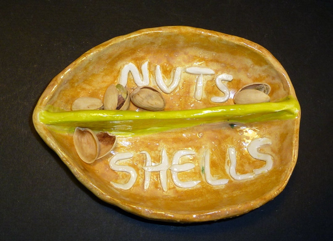 Pistachio Nut Dish Filled With Yummy Nuts Handmade in U.S. One of a