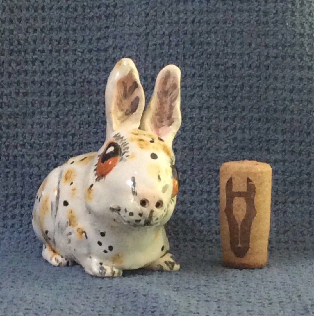 Hand Built Clay Rabbits Lucky Rabbit Made in USA From a Lump of Clay Lucky Rabbit 4 Intact ...