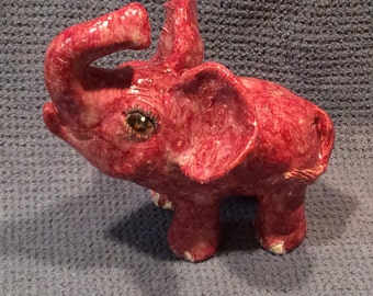 Pink Elephant handmade in the US from a lump of clay