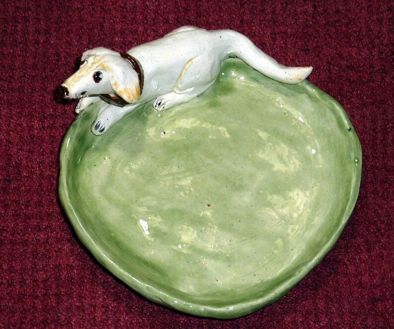 White Dog Jewelry Holdersoap Dish Spoon Rest Handmade in Etsy