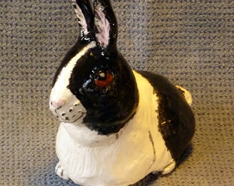 Art Pottery Rabbit is ready for adoption hand made in the U.S. from a lump of clay