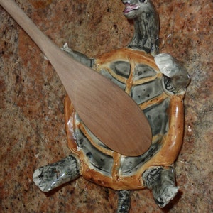 Turtle Spoon Rest. One of a kind Made from a Lump of Clay in USA, choose your colors to match your kitchen totally unique image 2