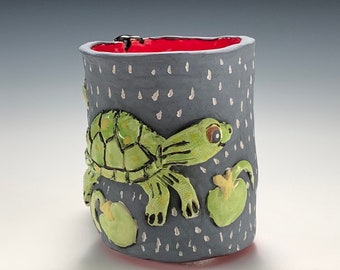 Turtle scraffito Mug