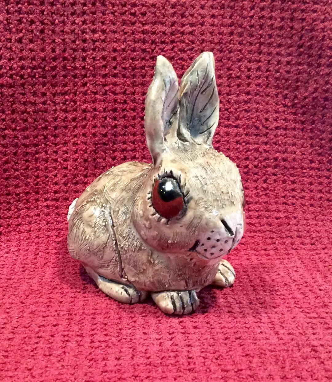 Hand Built Clay Rabbits Sweet Lucky Rabbit Handmade in US From a Lump of Clay - Etsy