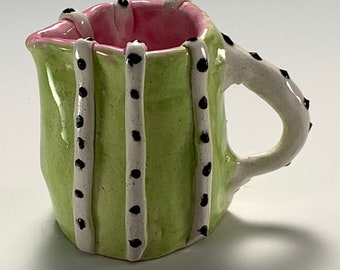 Sweet tiny creamer pitcher hand sculpted in the U.S.