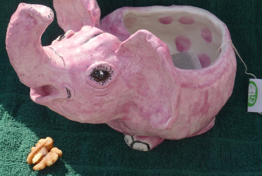 Pink Elephant Tea Pot Handmade in USA From a Lump of Clay Pink Etsy