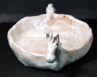 White Horse Dish made from a lump of clay in the USA TOTALLY UNIQUE