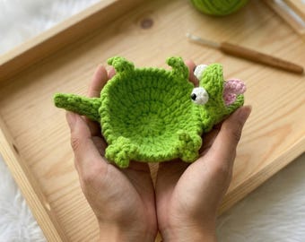 Patrón de posavasos de ganchillo de Tom Lizard (PDF) / Posavasos de amigurumi divertido / Regalo de ganchillo único