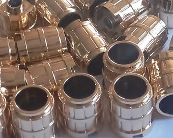 2x Container, Barrel 2 x 2 x 2 - chrome gold, Lego New, custom bricks