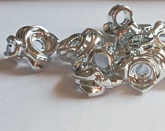 Lego Minifigure, custom Minifigure Armor Shoulder Pads in chrome silver - price for 1 piece