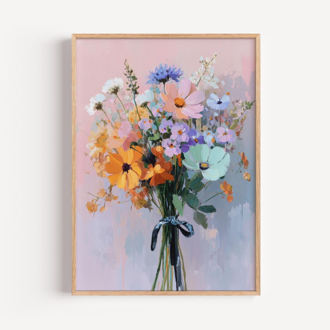 Vintage Wildflower Bouquet Printable - Rustic Floral Wall Art ...
