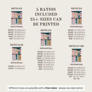 Pastel Floral Bookshelf Art Print – Colorful Book Lover Decor, Cottagecore Library Painting, Cozy Reading Wall Art, Digital Download image 15