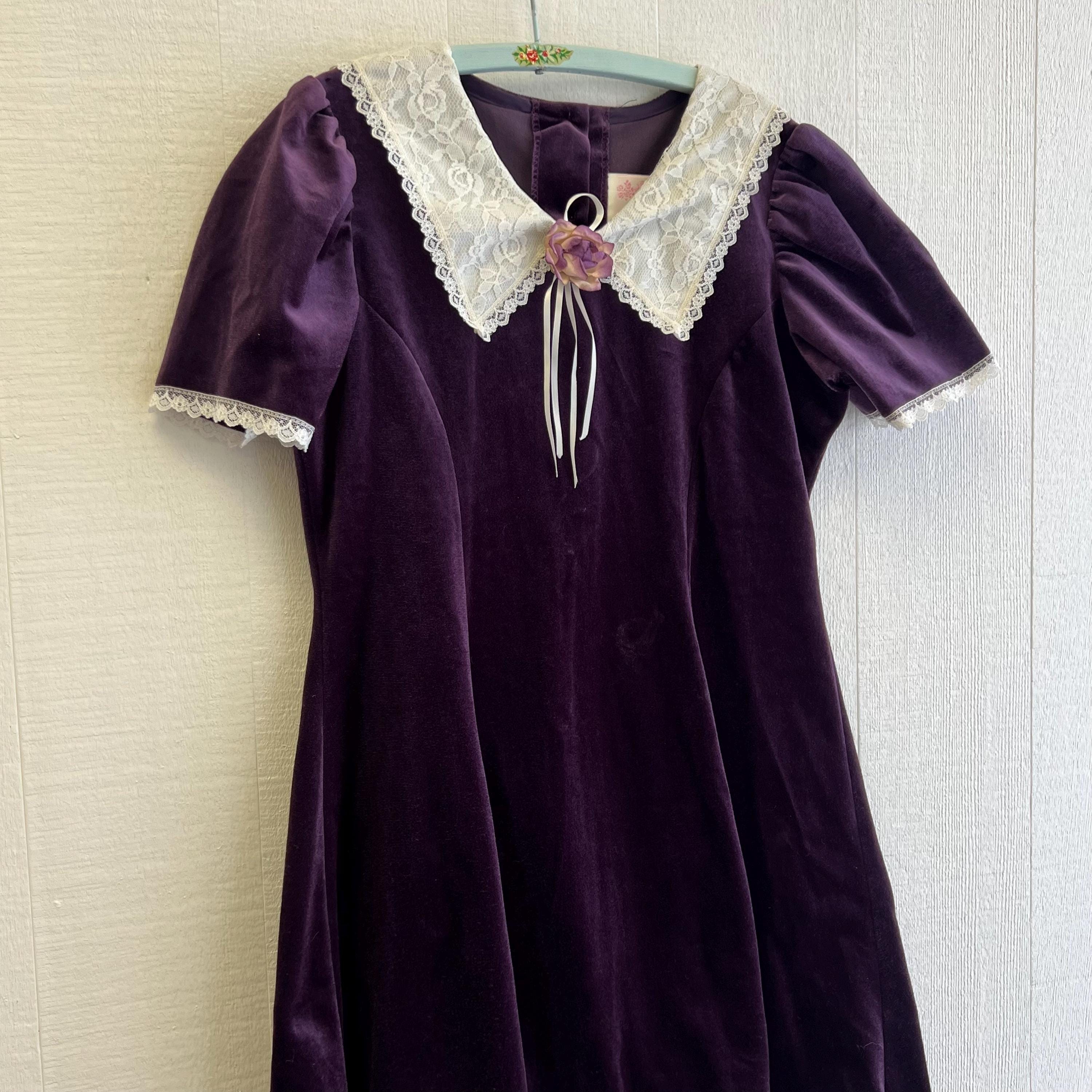90s collared dress Collar Blushing Pink Satin A Line Flower Color:Antique Rose