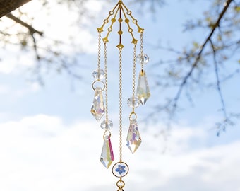 Memorial Urn Suncatcher,  Forget Me not Flower,  Hanging Human Ashes Keepsake,  Hair Keepsake Jar, Rainbow Maker, Pet Memorial Gift