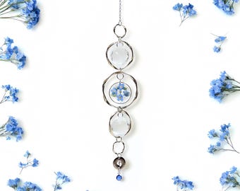 Baby Memorial Suncatcher, Forget Me not Keepsake, Miscarriage Ornament, Angel Baby Remembrance Gift - Silver