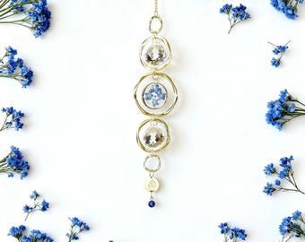 Babygedenkteken windgong, vergeet-mij-niet-bloem Suncatcher Mobius-ornament, babygedenkcadeau engel