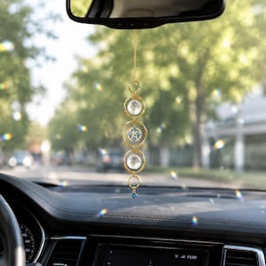 Atrapasueños personalizado con piedra natal, atrapasueños con flor nomeolvides, creador de arcoíris de cristal, adorno conmemorativo para ventana, regalo personalizado para mamá. imagen 8