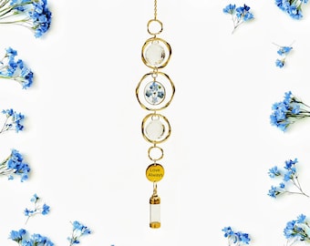 Personalized Memorial Urn Suncatcher, Forget-Me-Not Flower, Human Ashes Keepsake, Rainbow Maker, Pet Loss Gift